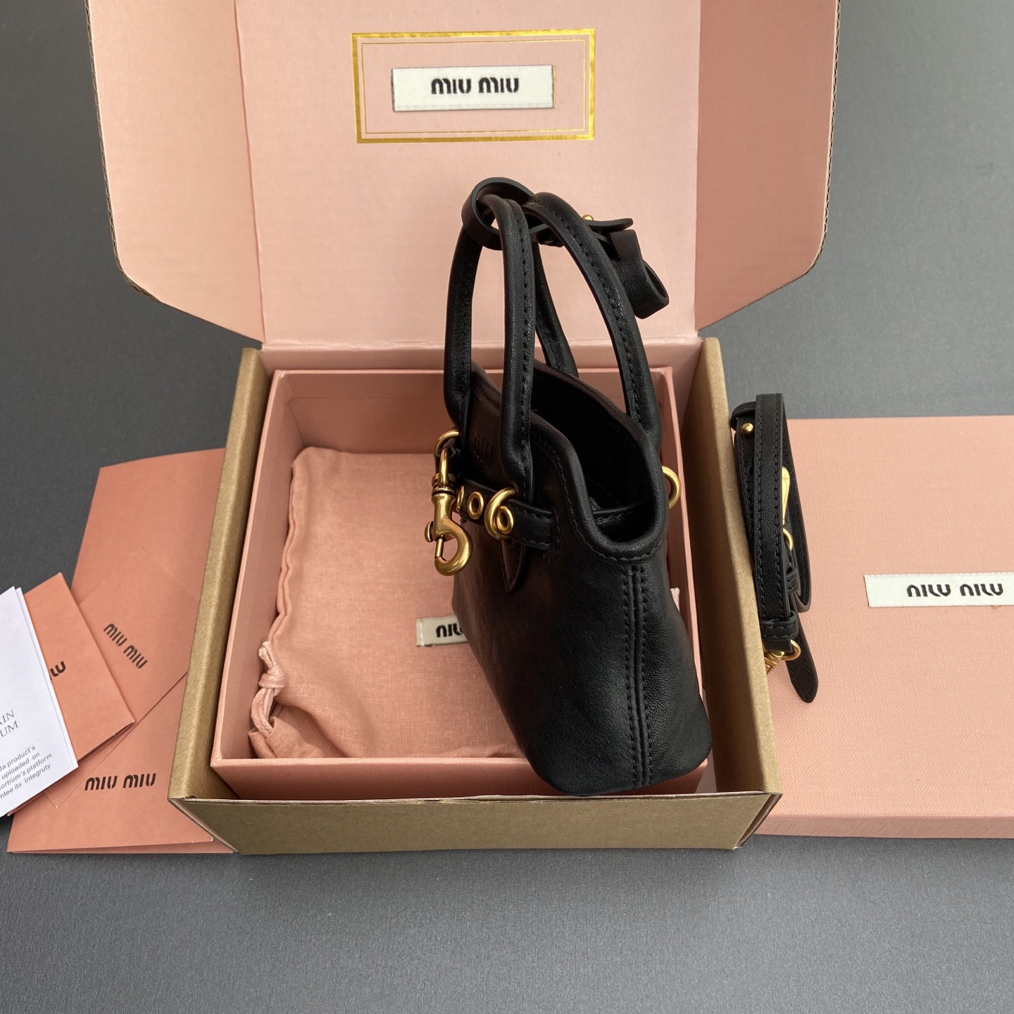 Miu Miu Aventure Nappa Micro Leather trick 9.5x12x2.5cm