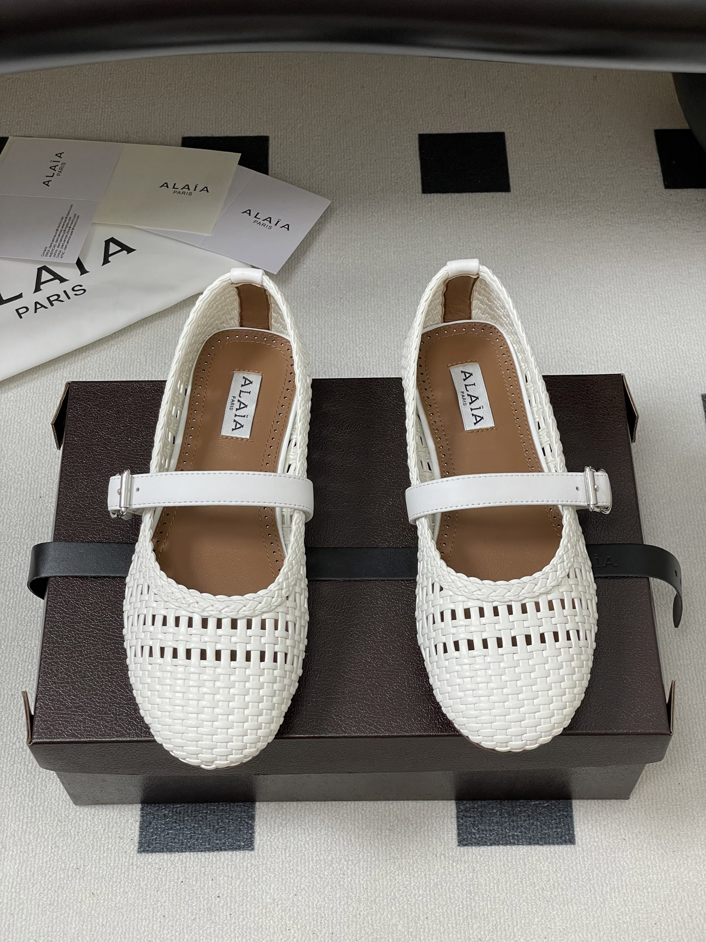 UA Alaïa Hollow Woven Mary Jane Flats(Customized Size 7-10 days production time)