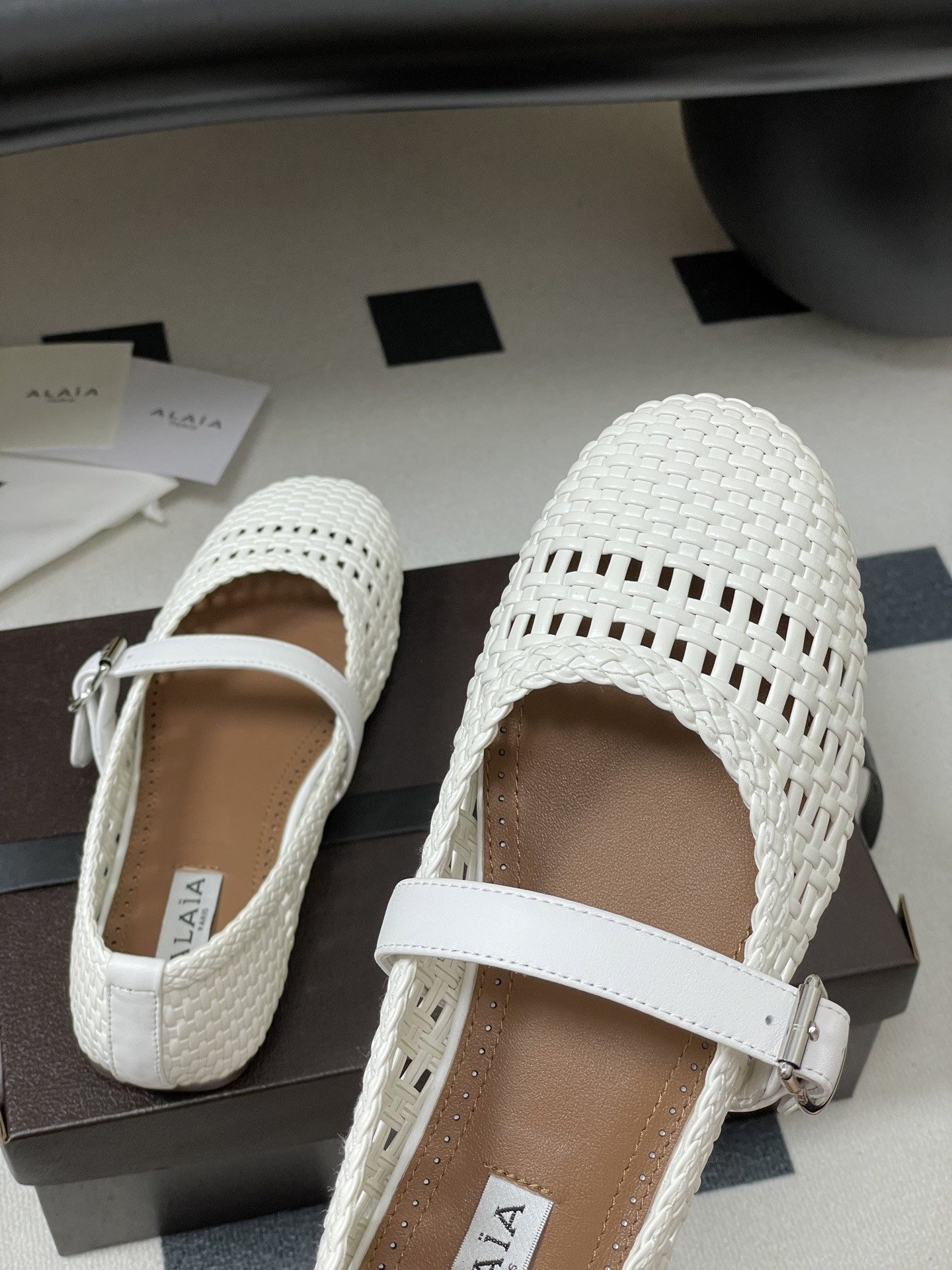 UA Alaïa Hollow Woven Mary Jane Flats(Customized Size 7-10 days production time)