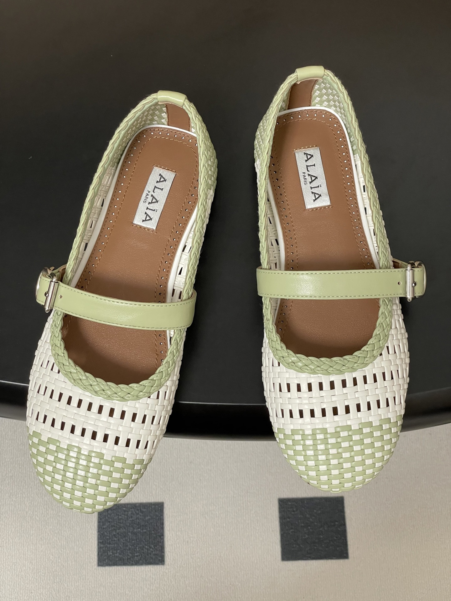 UA Alaïa Hollow Woven Mary Jane Flats(Customized Size 7-10 days production time)