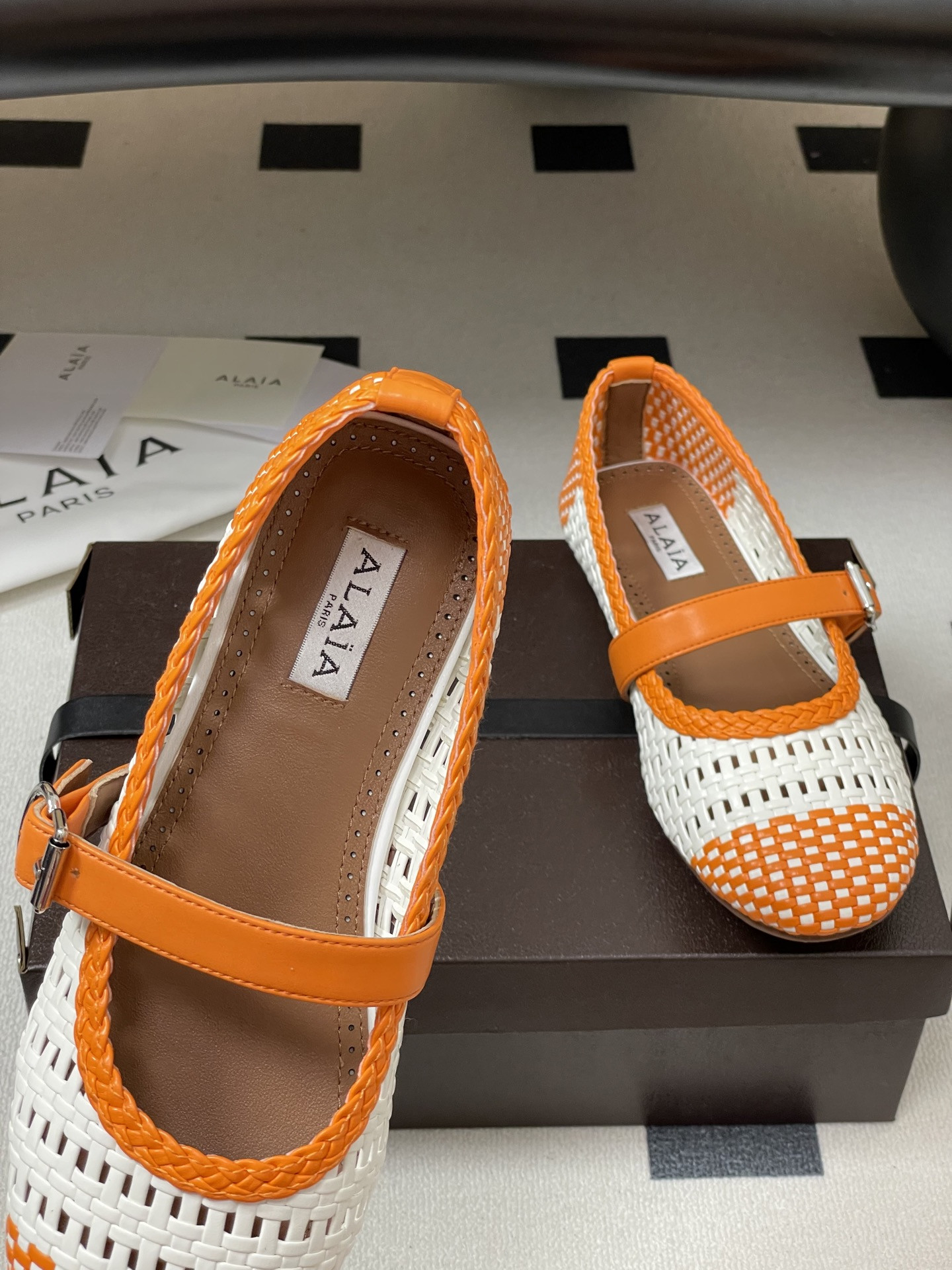 UA Alaïa Hollow Woven Mary Jane Flats(Customized Size 7-10 days production time)