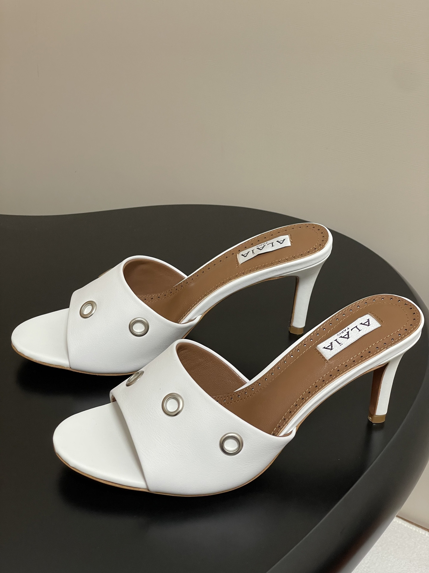 UA Alaia Ring Eyelets slippers 7cm Heel(Customized Size 7-10 days production time)