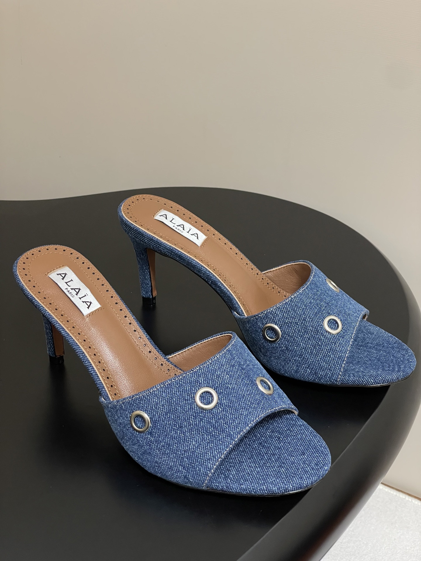 UA Alaia Ring Eyelets slippers 7cm Heel(Customized Size 7-10 days production time)