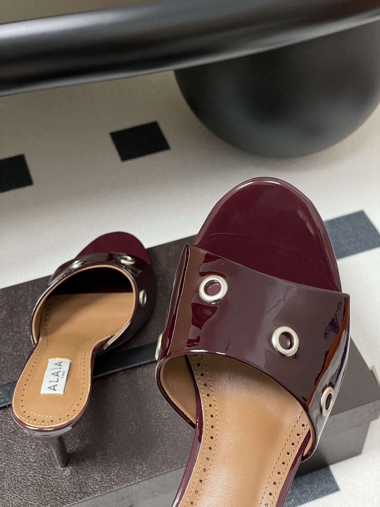 UA Alaia Ring Eyelets slippers 7cm Heel(Customized Size 7-10 days production time)