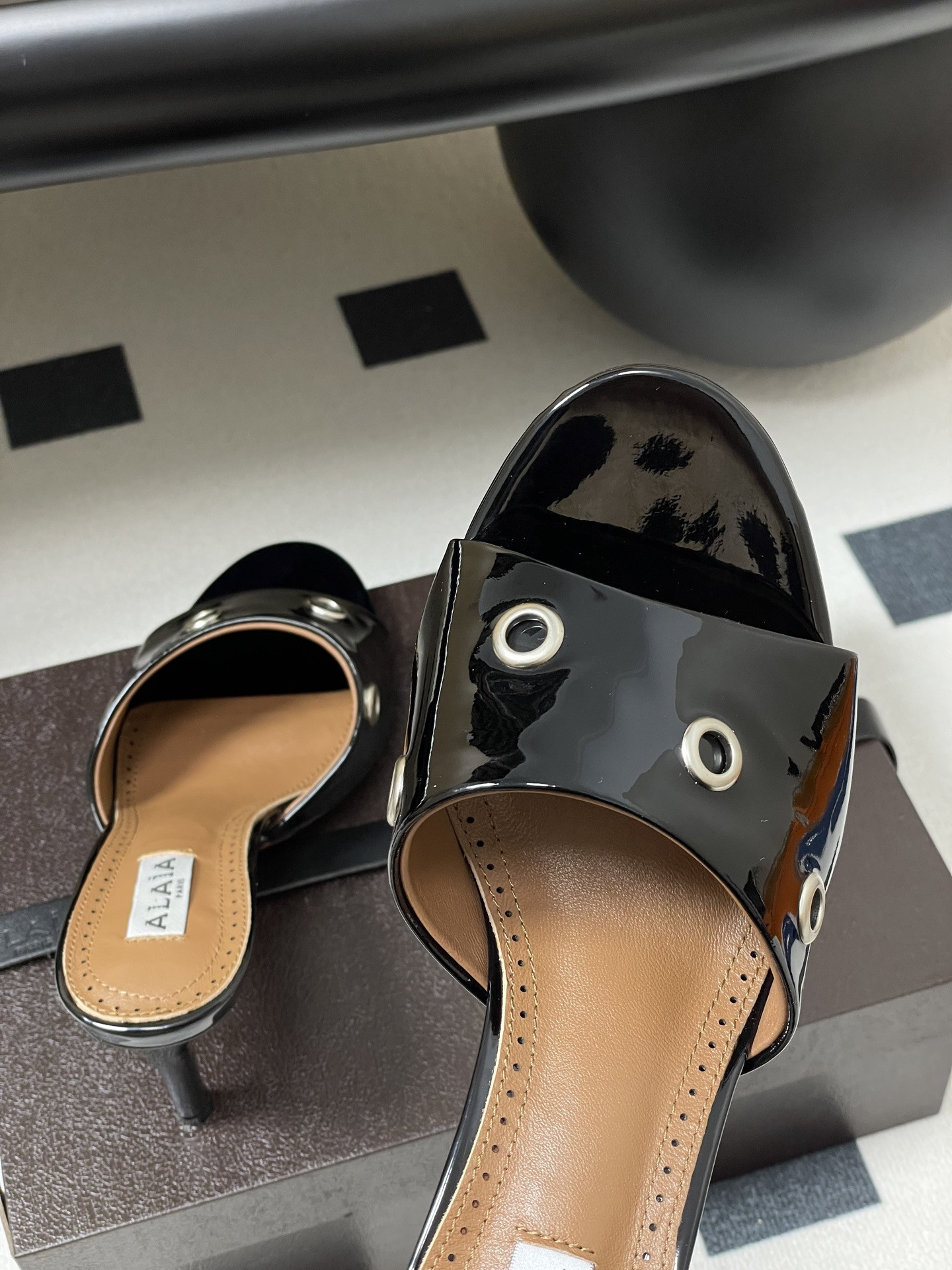 UA Alaia Ring Eyelets slippers 7cm Heel(Customized Size 7-10 days production time)