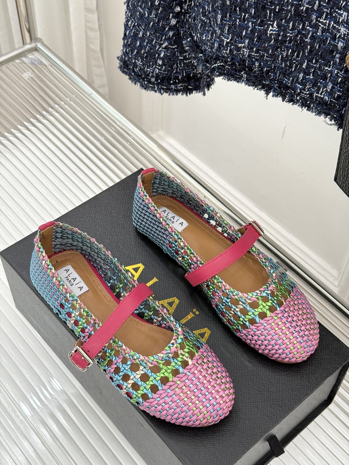 UA Alaïa Hollow Woven Mary Jane Flats(Customized Size 7-10 days production time)