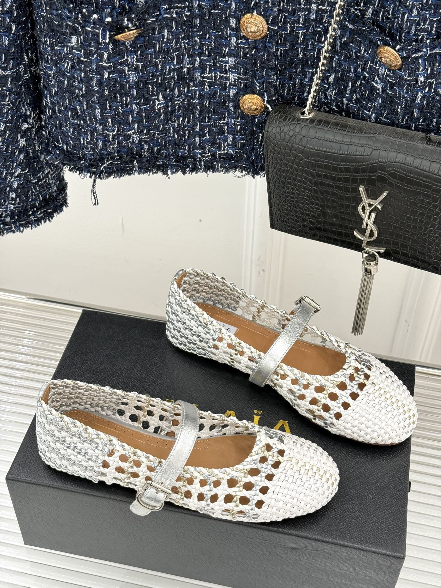 UA Alaïa Hollow Woven Mary Jane Flats(Customized Size 7-10 days production time)