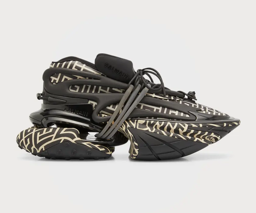 Balmain Unicorn Monogram Neoprene Low-Top Sneakers